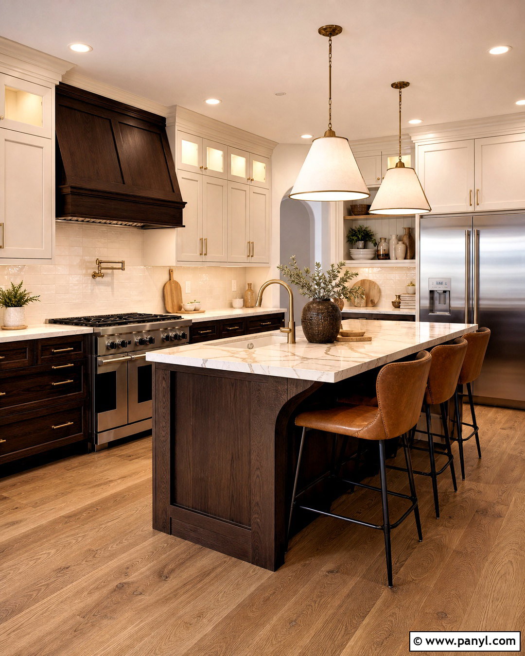 Chocolate Brown And Ivory Kitchen - 20 kitchen colour schemes