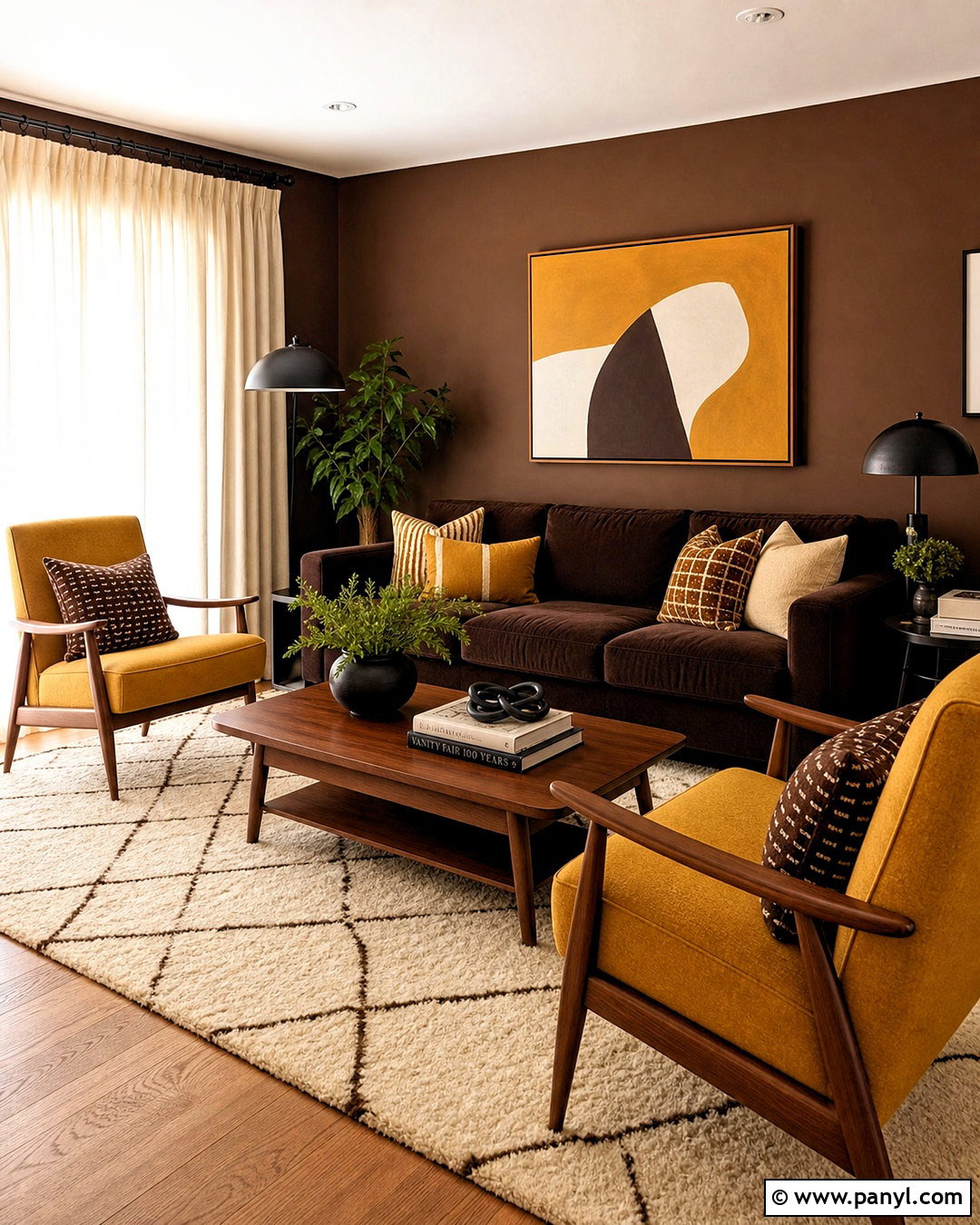 Chocolate Brown And Mustard Living Room - 20 chocolate brown living room ideas