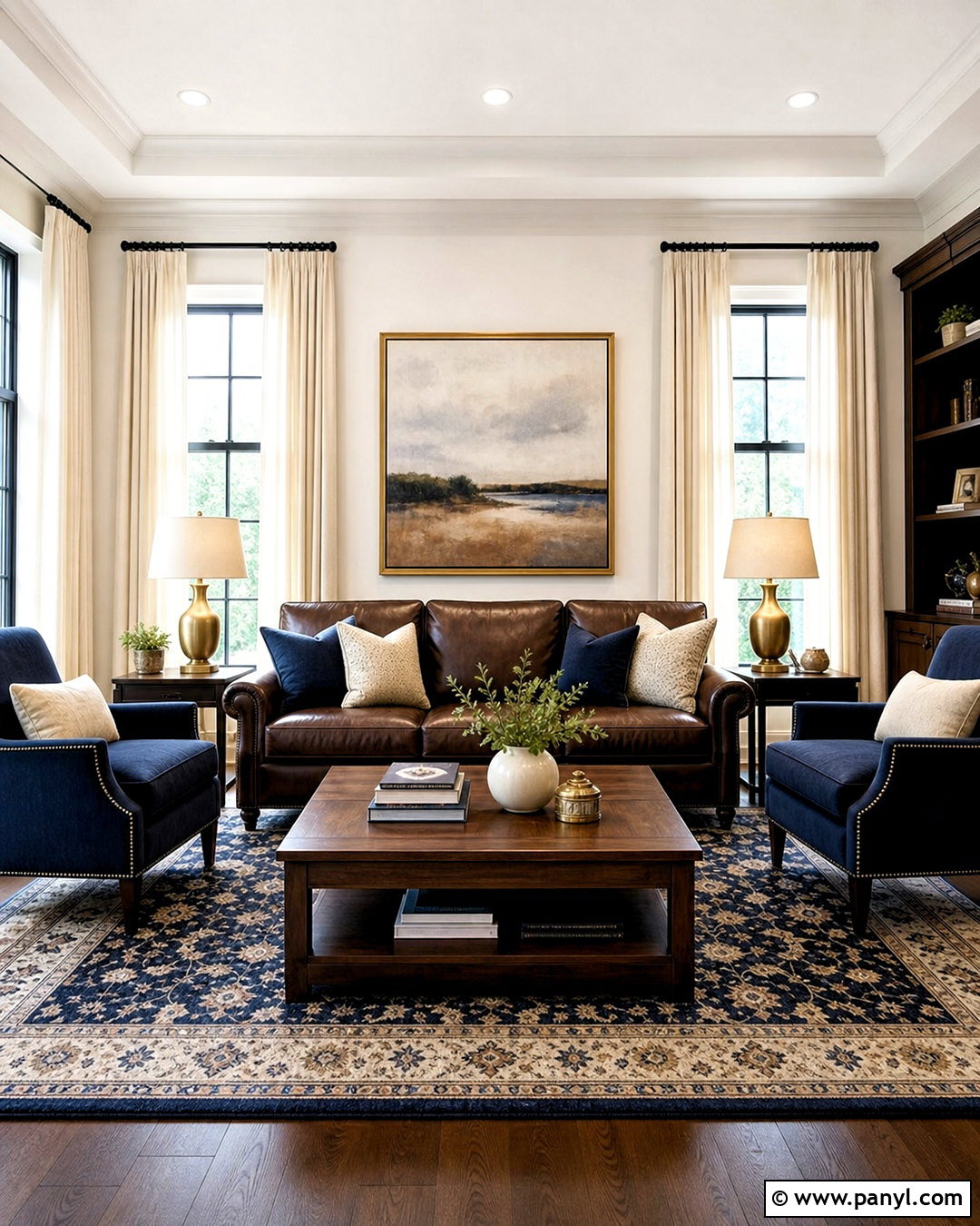 Chocolate Brown And Navy Living Room - 20 chocolate brown living room ideas