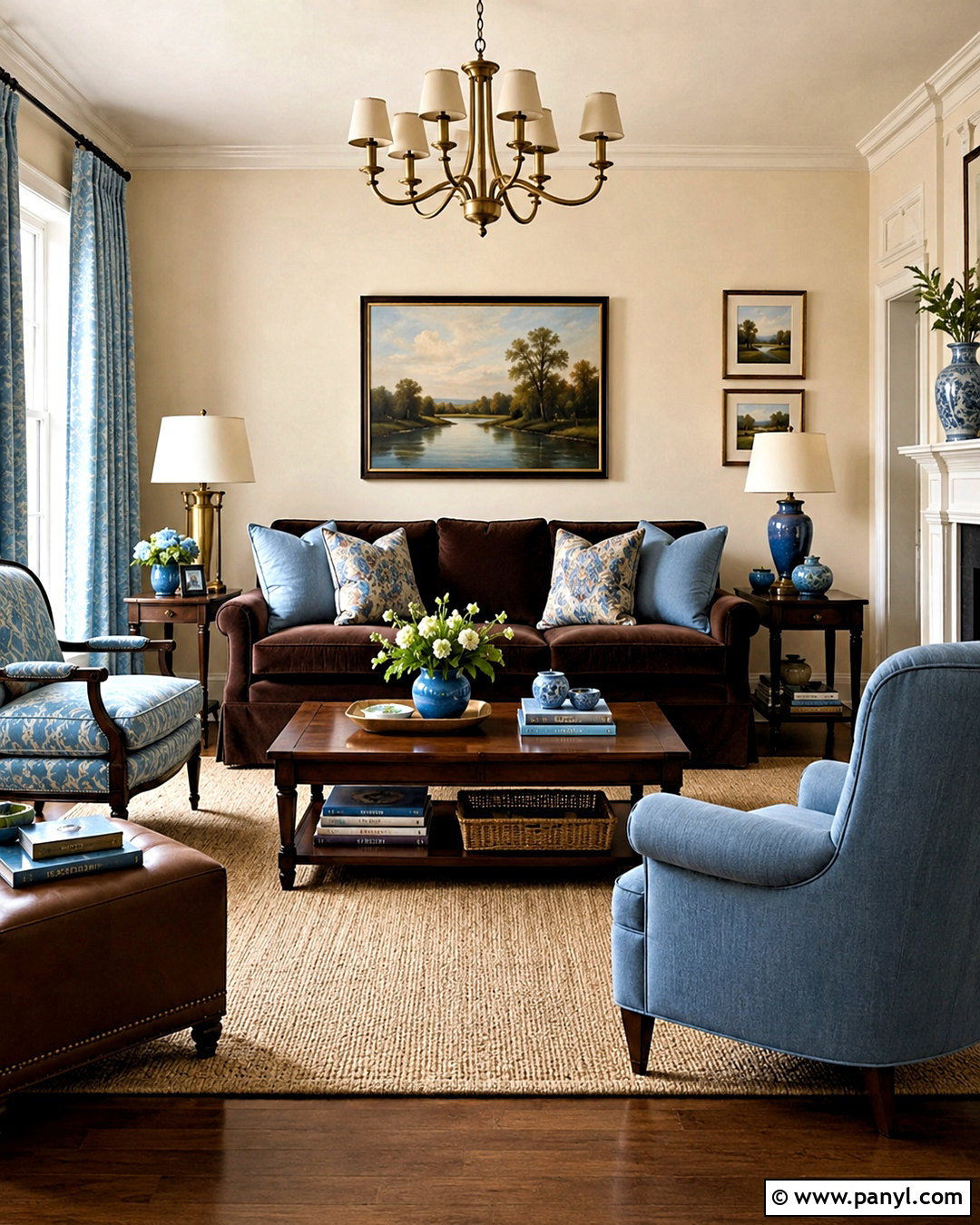 Chocolate Brown And Pale Blue Living Room - 20 living room color combination ideas