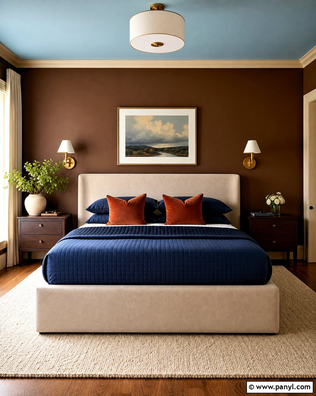 Chocolate Brown And Pale Blue Paint Color Palette - 20 interior paint color palette ideas