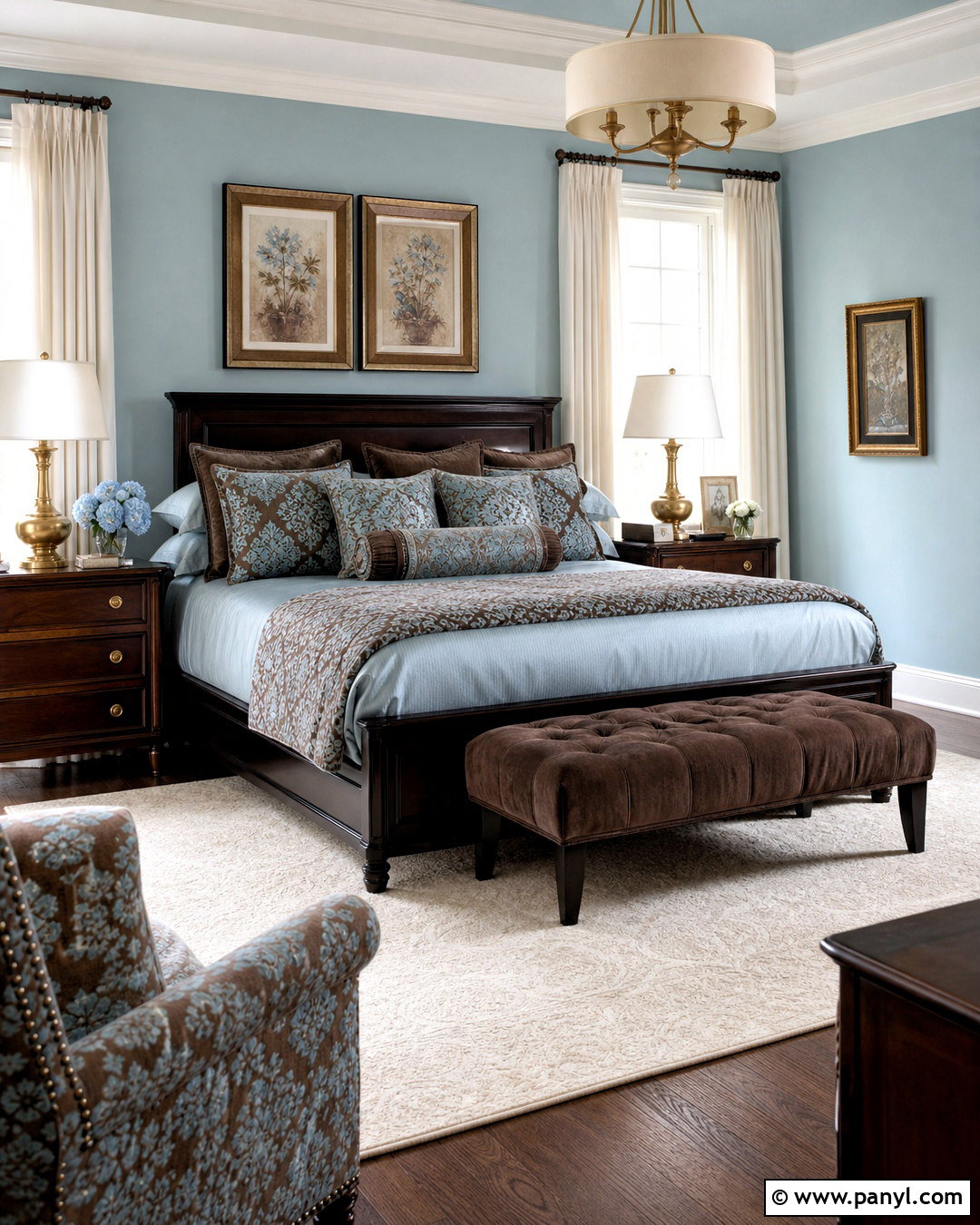 Chocolate Brown And Pale Blue Room - 20 room color combination ideas