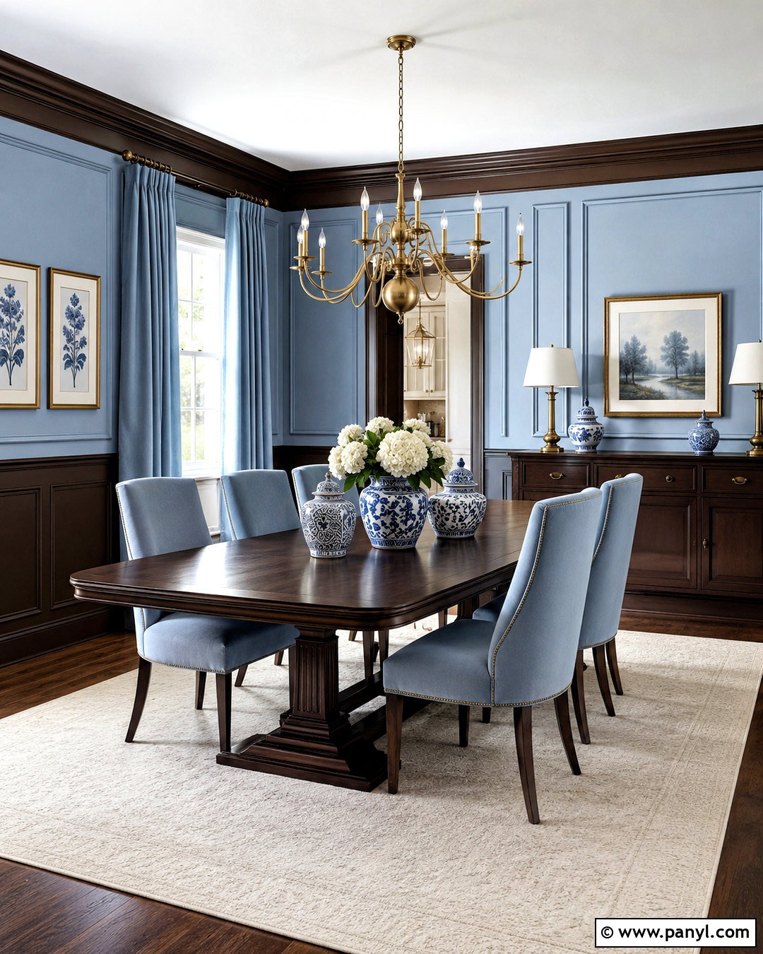 Chocolate Brown And Powder Blue Dining Room - 20 brown and blue color palette ideas