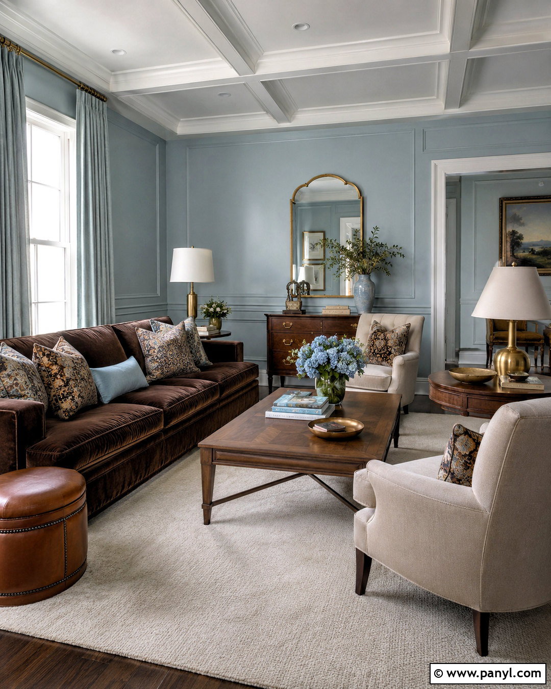 Chocolate Brown And Powder Blue Living Room - 20 color combinations home living rooms
