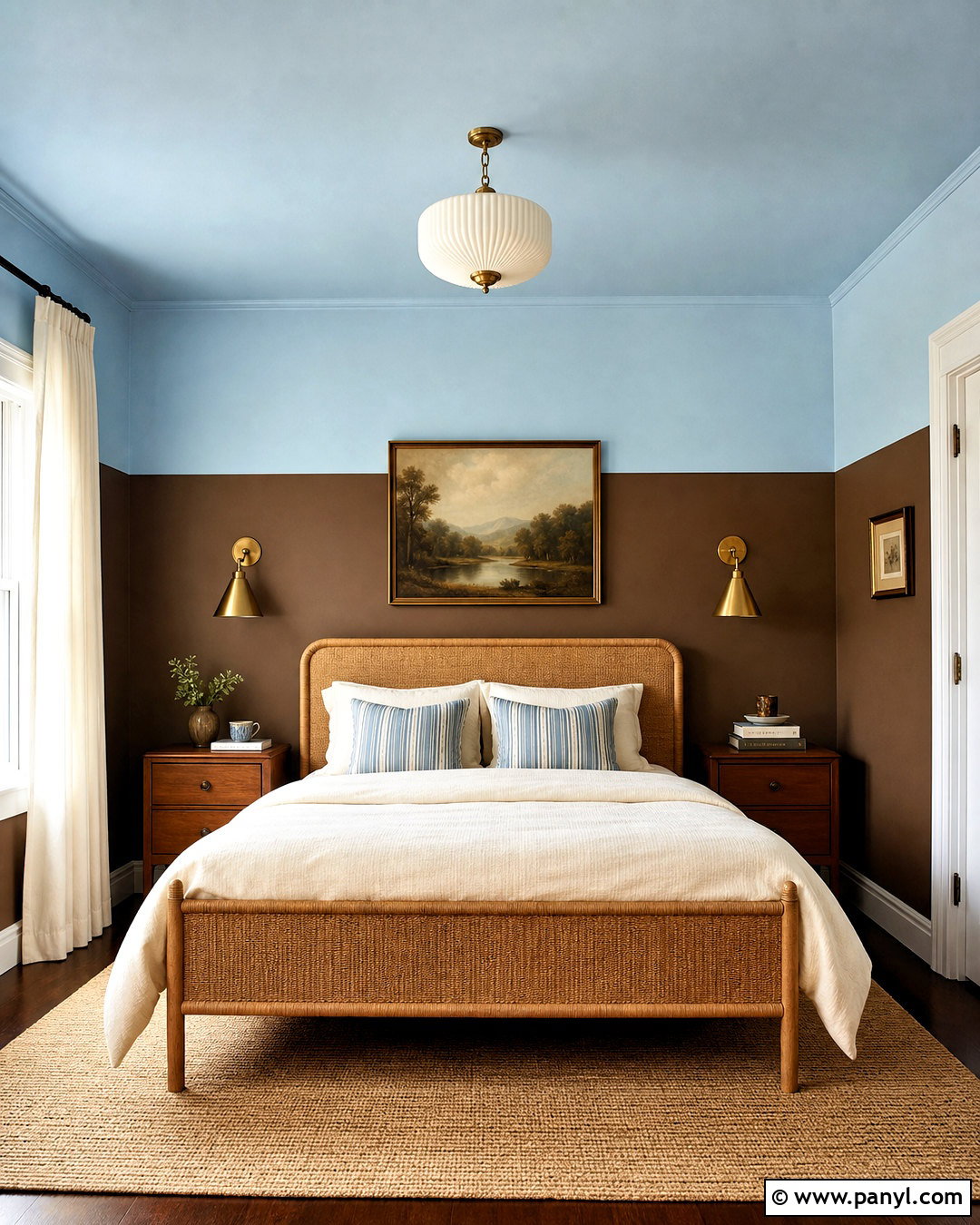 Chocolate Brown And Powder Blue Two Color Walls - 20 two color wall ideas paint ideas