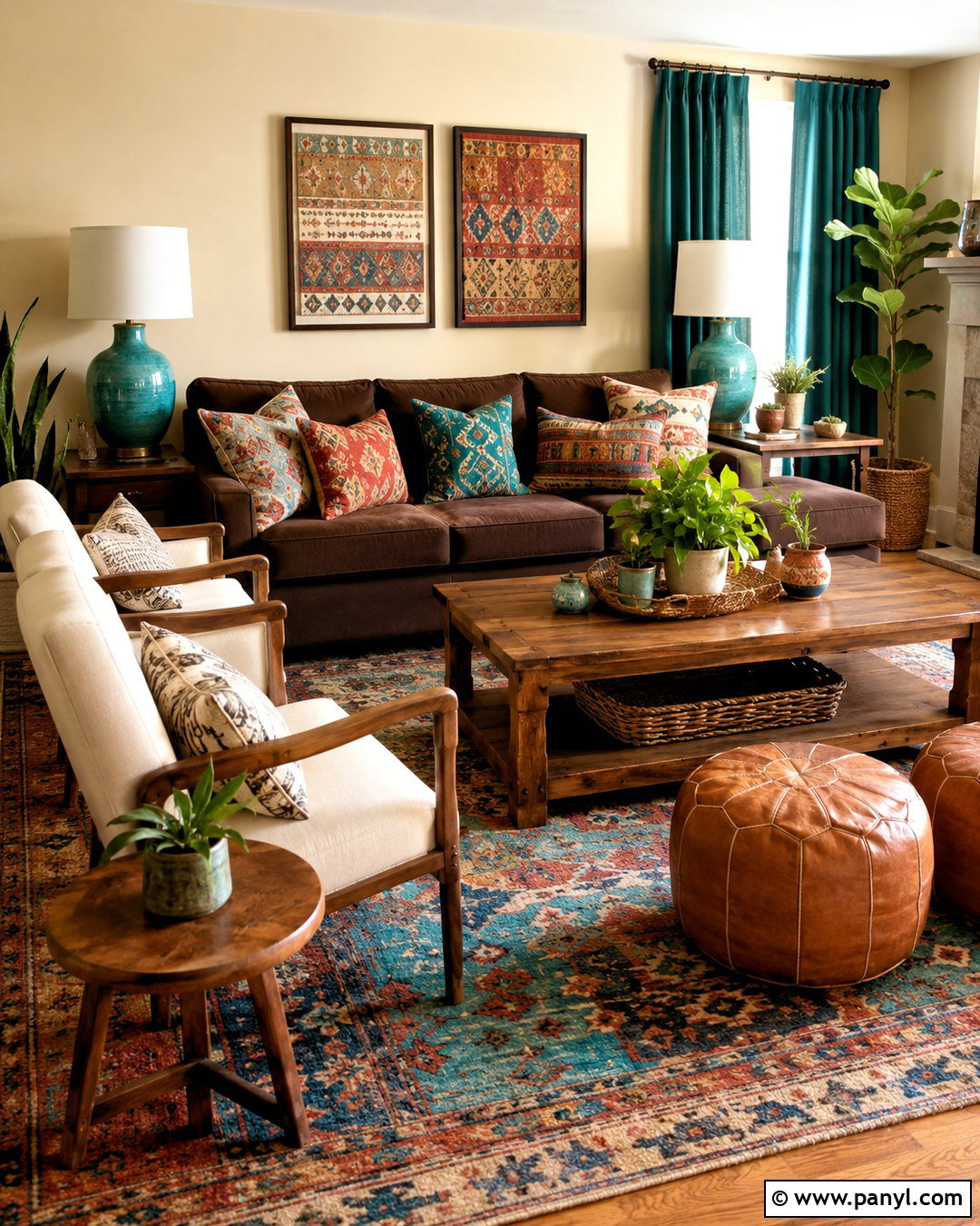 Chocolate Brown And Turquoise Bohemian Color Scheme - 20 bohemian color scheme ideas