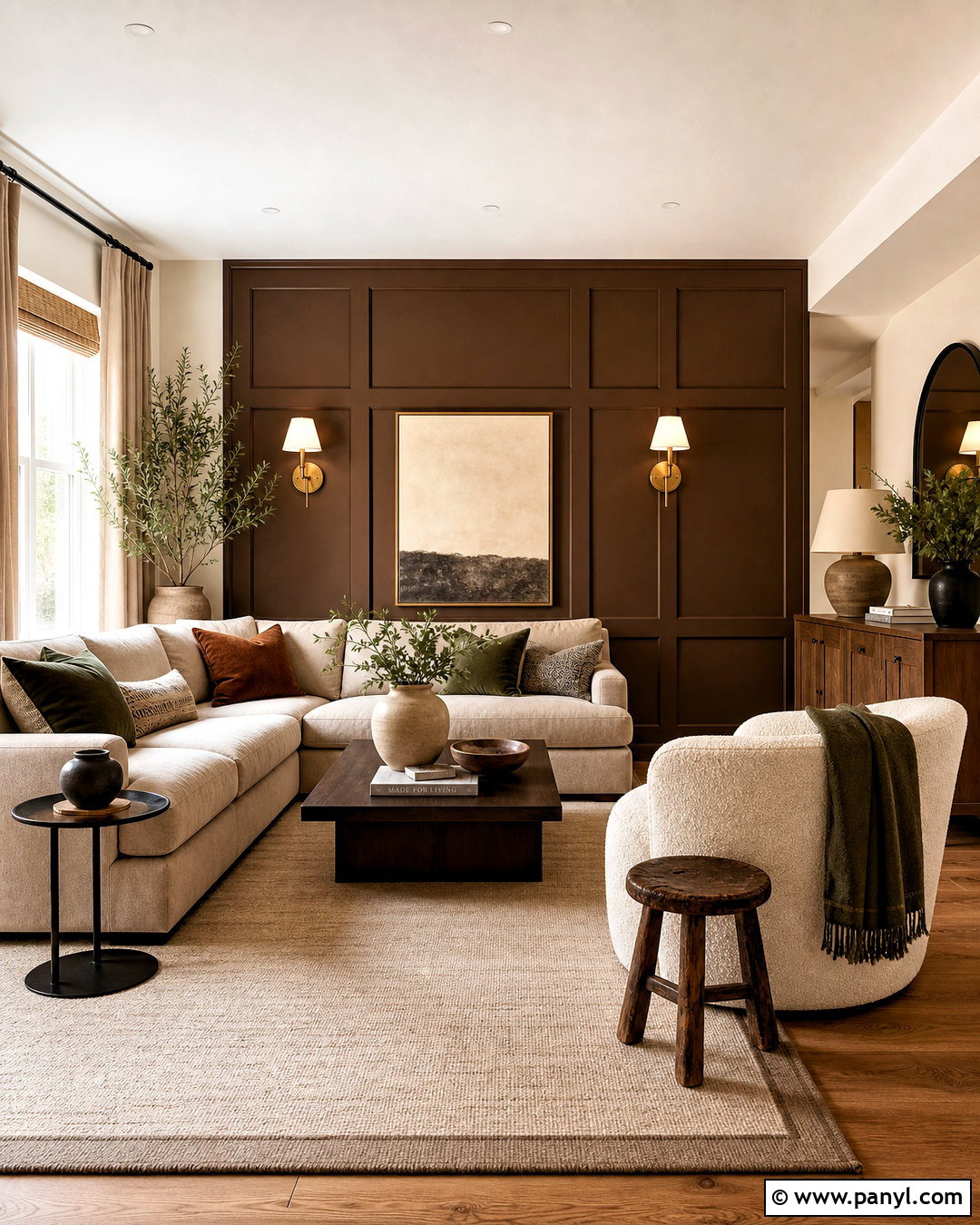Chocolate Brown And Warm White Hall Room - 20 hall room color ideas