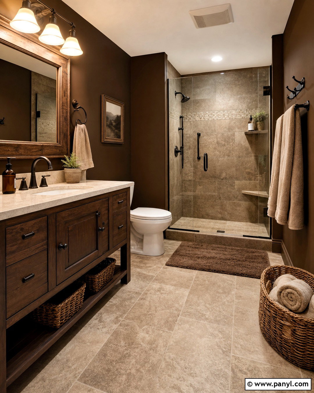 Chocolate Brown Bathroom - 20 dark color bathroom ideas