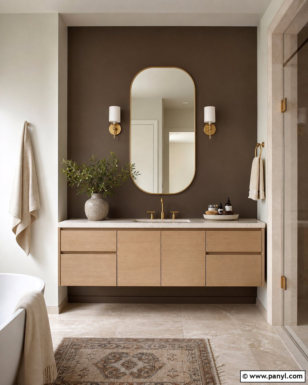 Chocolate Brown Bathroom Accent Wall - 30 Accent Wall Bathroom Painted Ideas