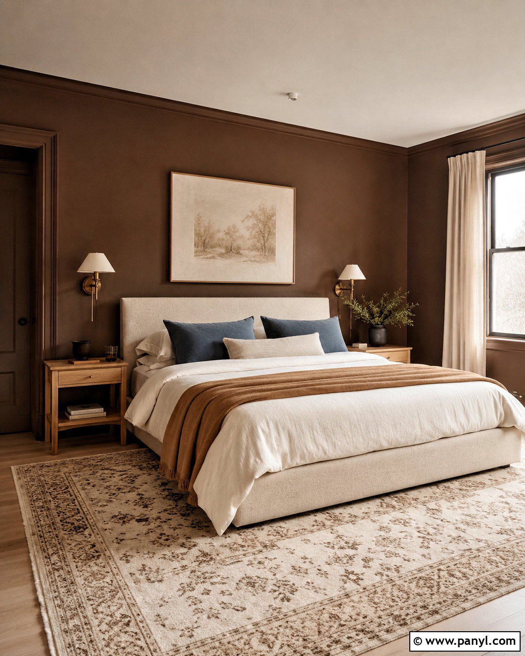 Chocolate Brown Bedroom - 20 best paint colors for interior ideas
