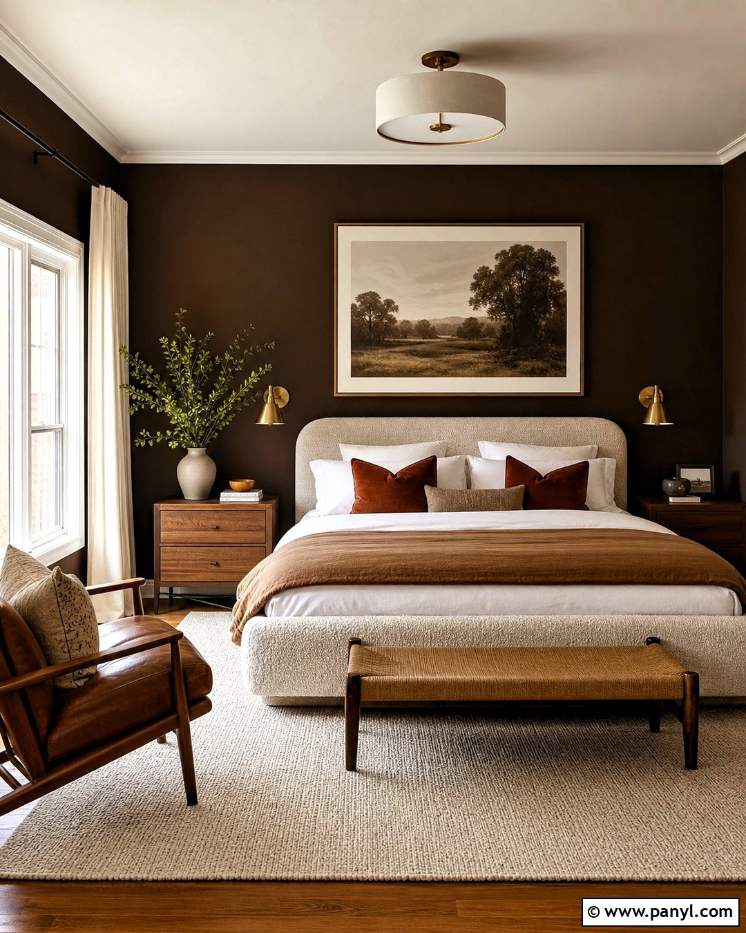 Chocolate Brown Bedroom - 20 brown paint bedroom ideas