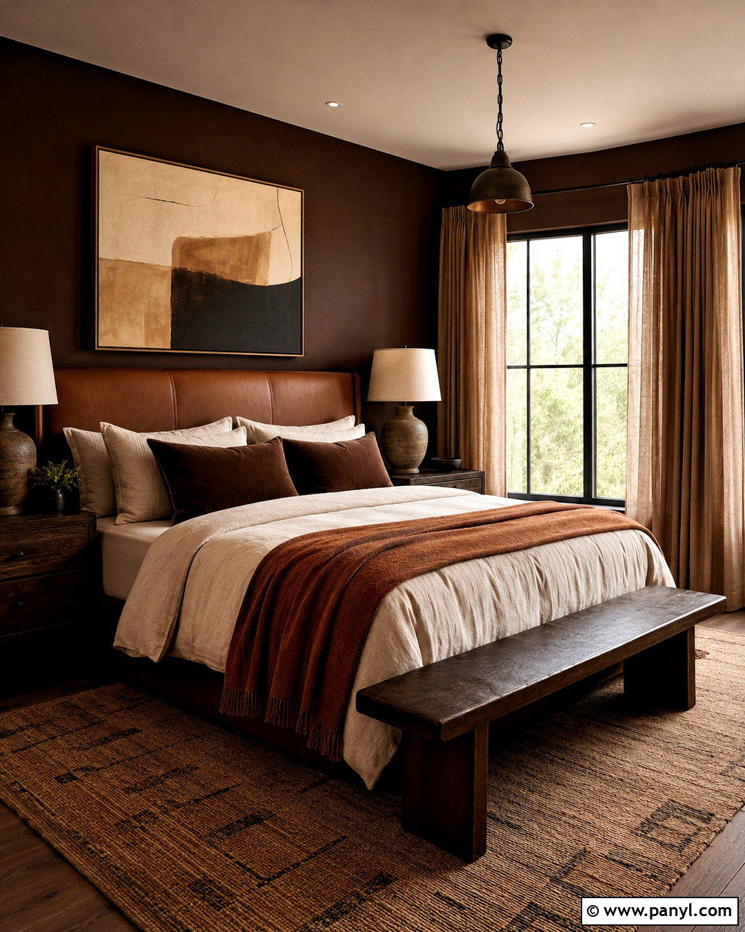 Chocolate Brown Bedroom - 20 dark and moody bedroom ideas