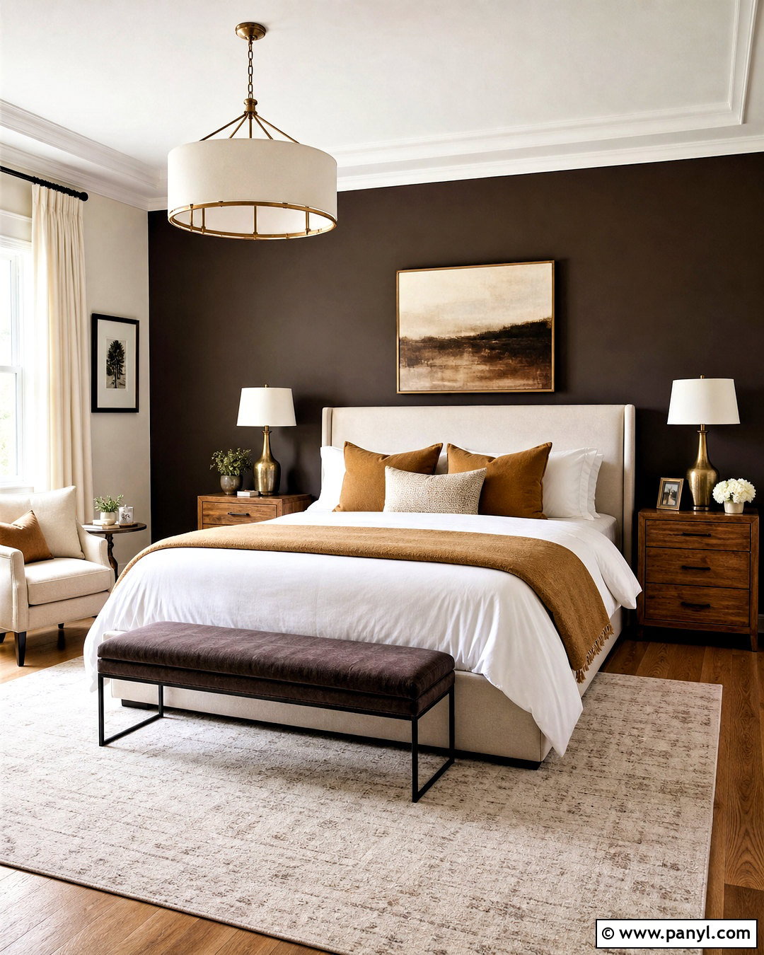 Chocolate Brown Bedroom Accent Wall - 20 accent wall colors bedroom ideas