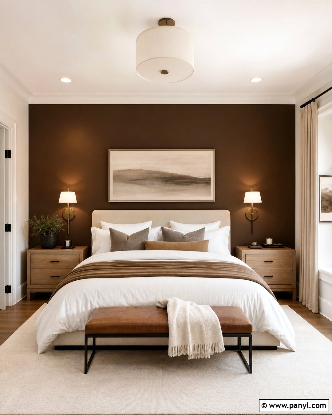 Chocolate Brown Bedroom Accent Wall - 25 Wall Accent Paint Ideas