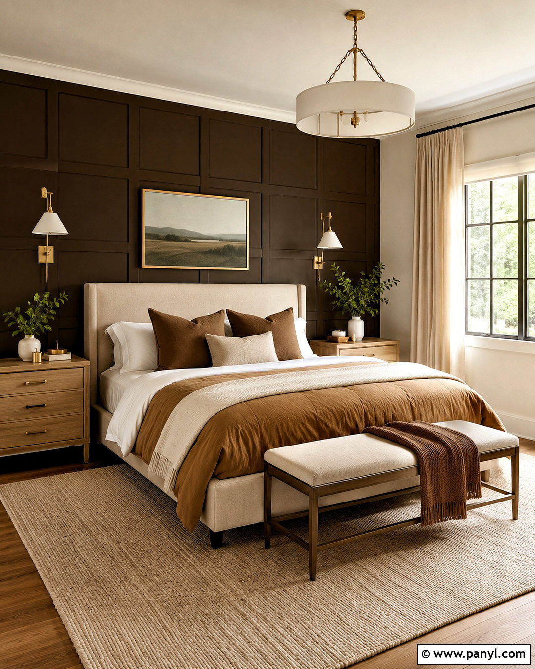 Chocolate Brown Bedroom Paneling - 20 brown panelling ideas