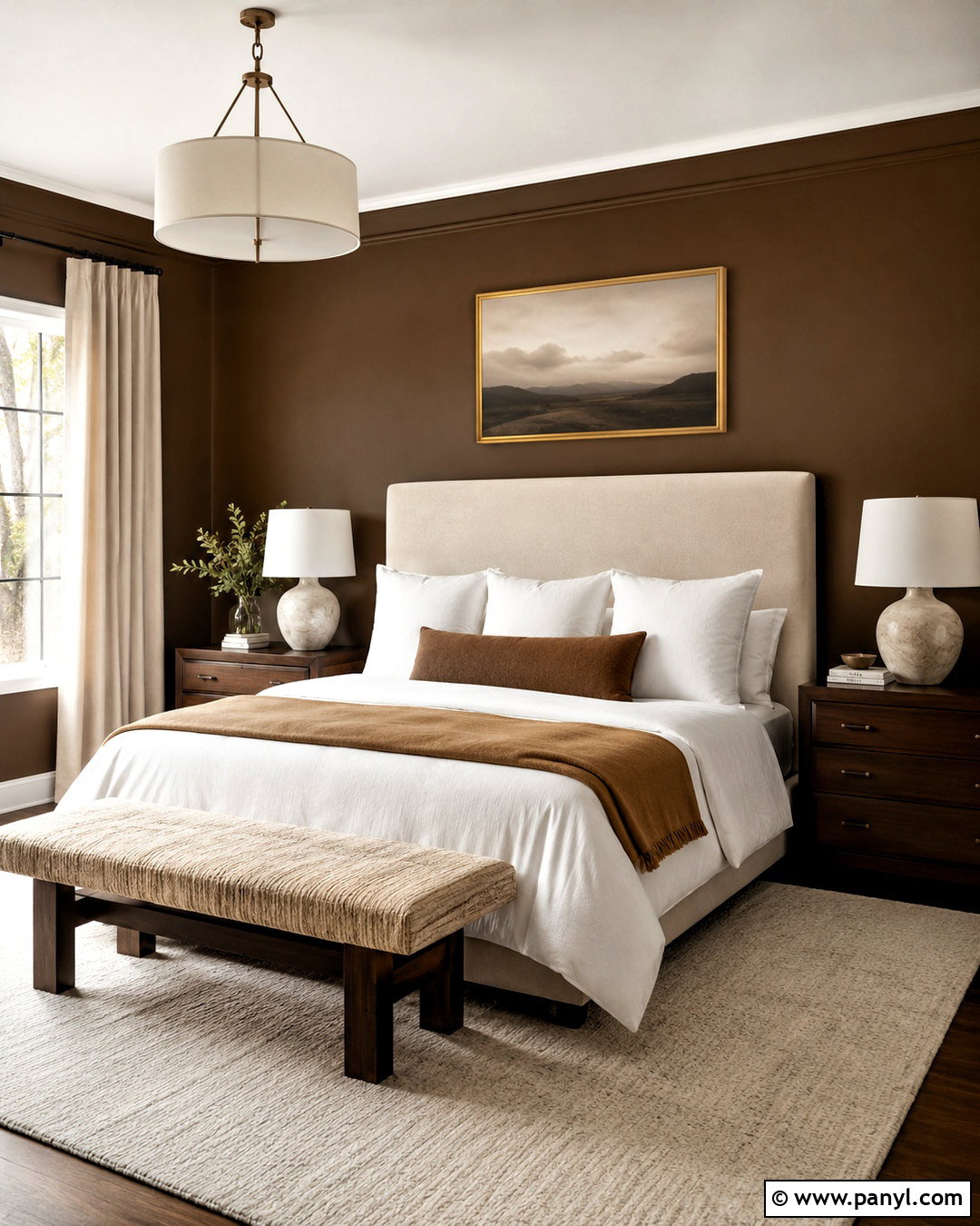 Chocolate Brown Bedroom Wall Color - 40 Room Wall Color Ideas