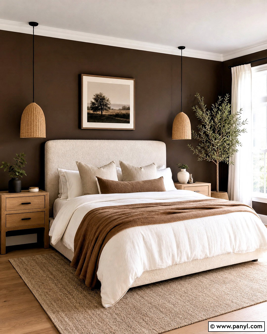 Chocolate Brown Bedroom Walls With White Trim - 20 dark walls white trim ideas