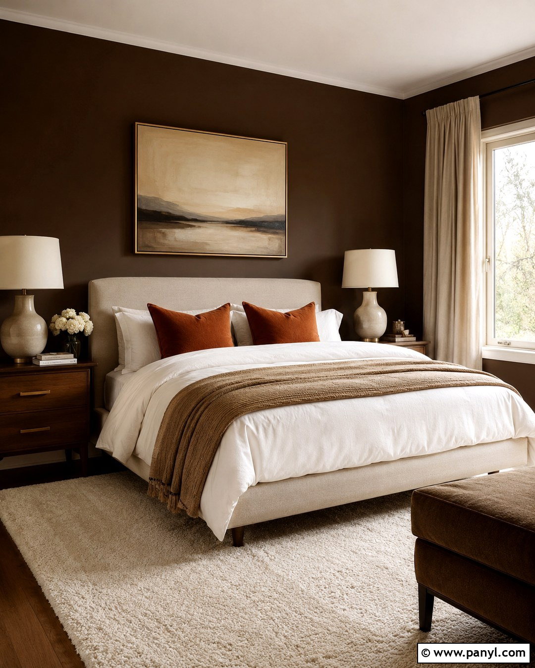 Chocolate Brown Bedroom - 20 Painted Wall Colors