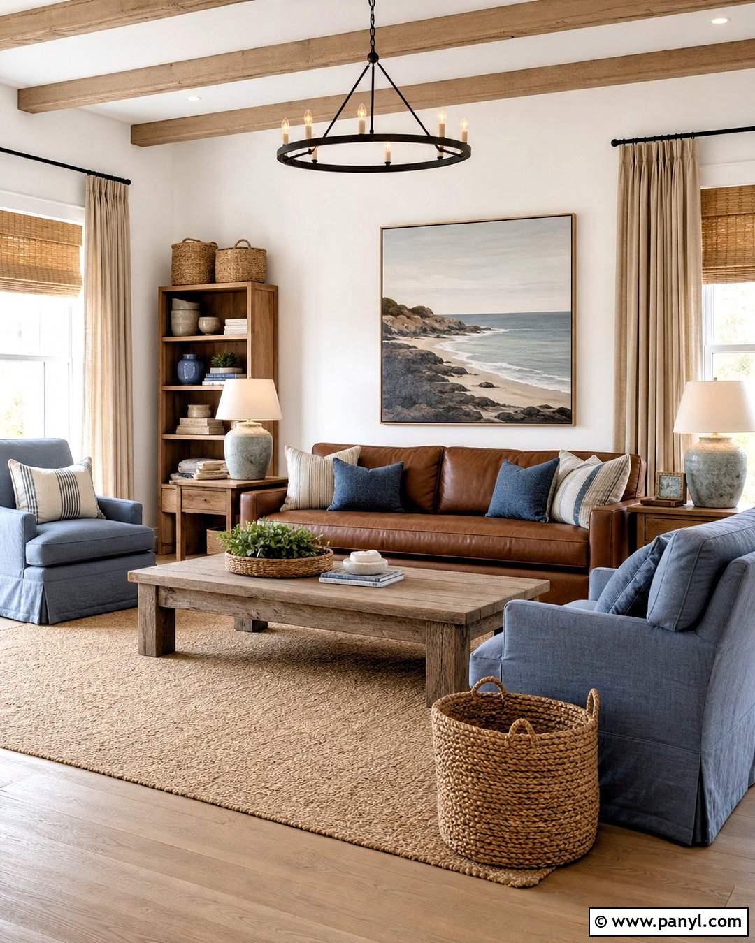 Chocolate Brown Coastal Living Room - 20 chocolate brown living room ideas
