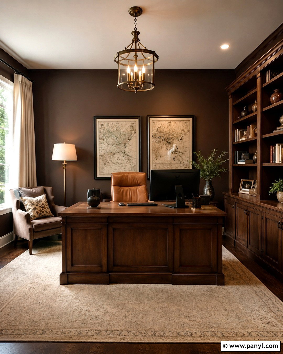 Chocolate Brown Computer Room - 20 Computer Room Wall Color Ideas
