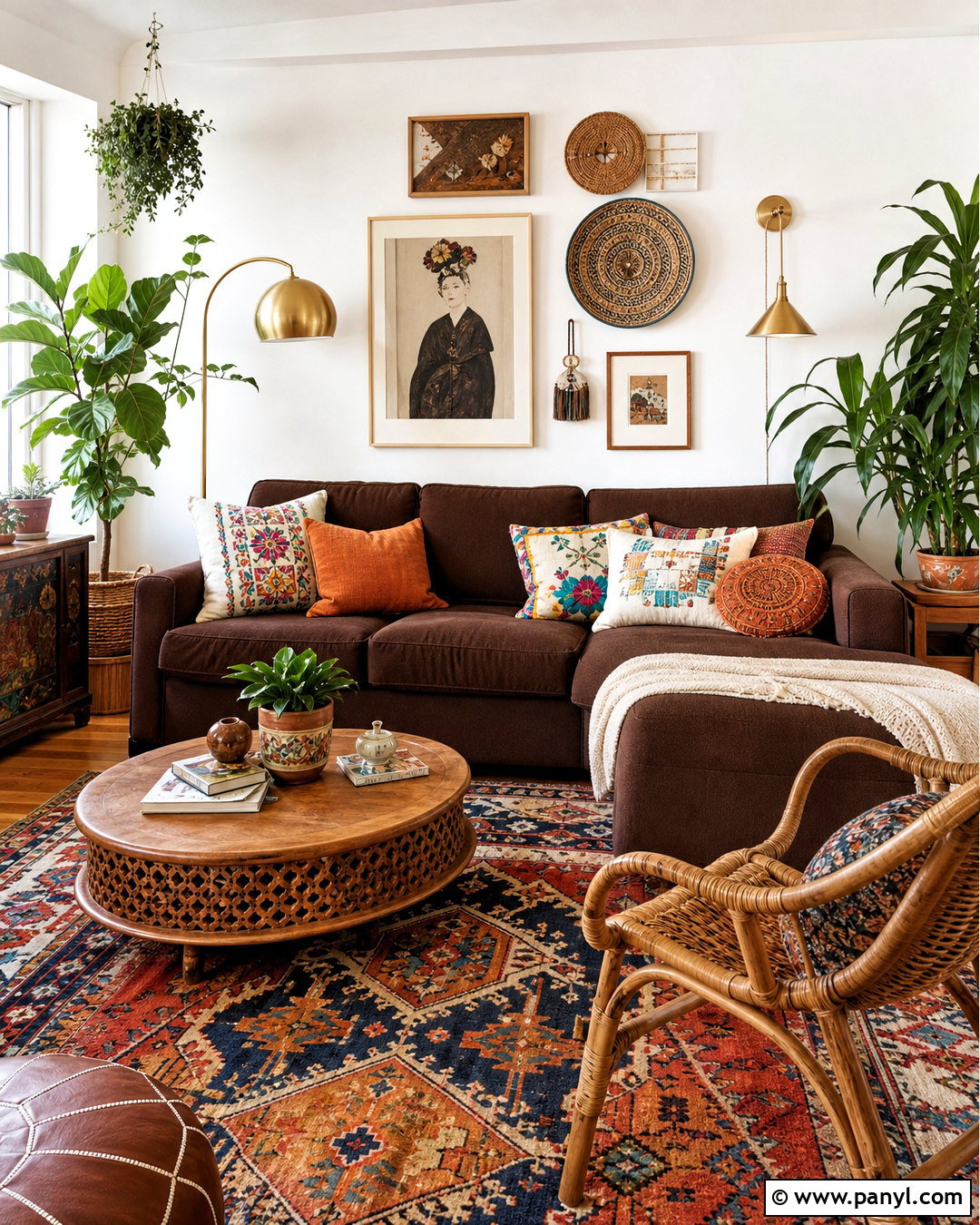 Chocolate Brown Couch Boho Living Room - 20 chocolate brown couch living room ideas