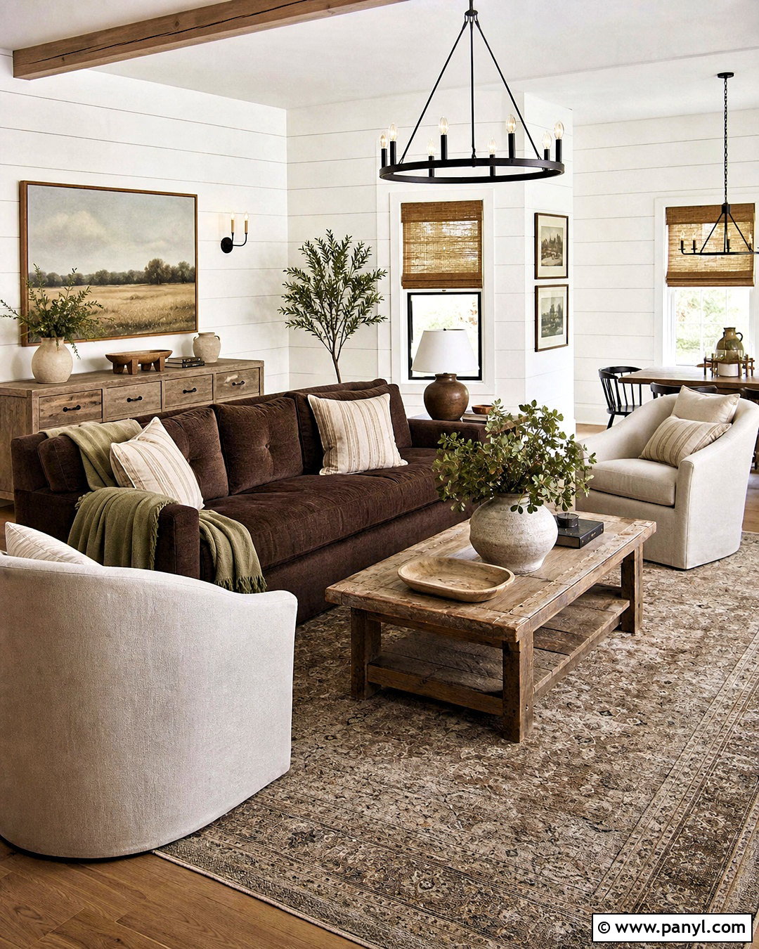 Chocolate Brown Couch Farmhouse Living Room - 20 chocolate brown couch living room ideas