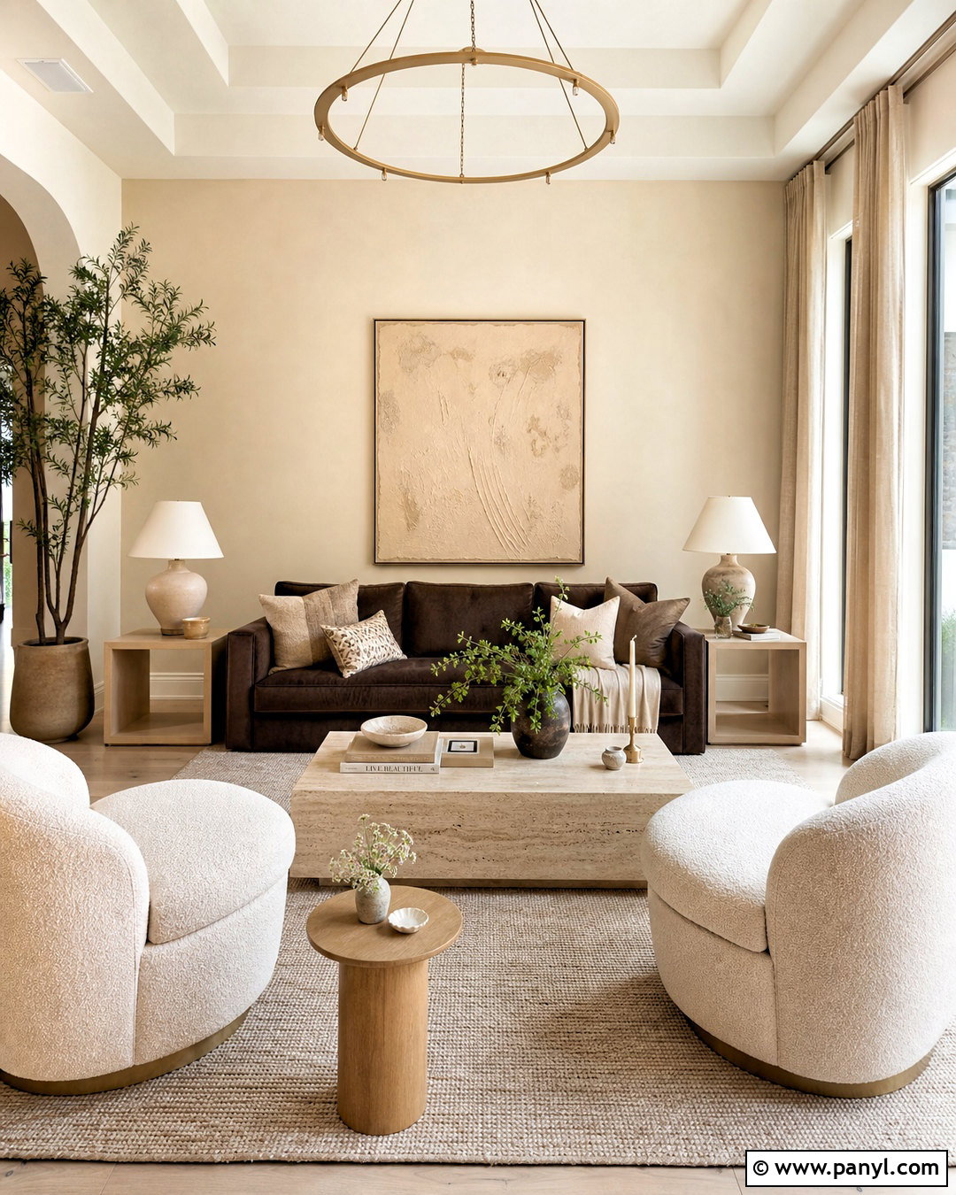 Chocolate Brown Couch With Beige Decor - 20 chocolate brown couch living room ideas
