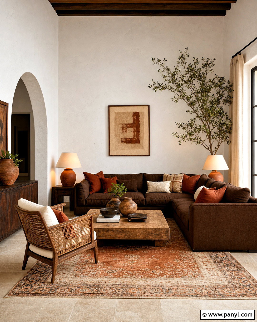 Chocolate Brown Couch With Terracotta Accents - 20 chocolate brown couch living room ideas