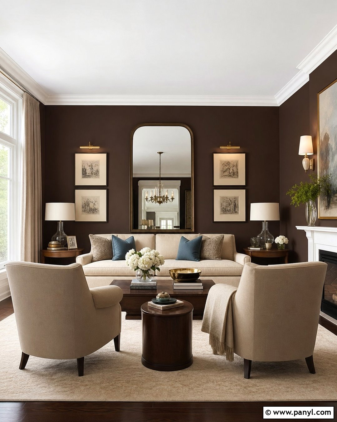 Chocolate Brown Drawing Room Walls - 30 drawing room wall color ideas