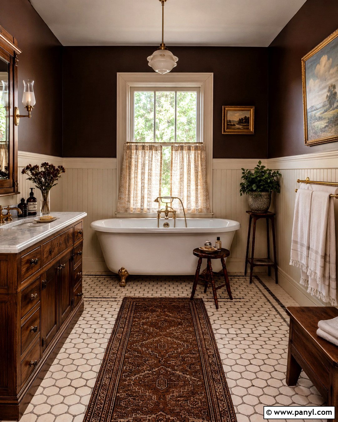 Chocolate Brown Edwardian Bathroom - 20 Vintage Bathroom With Dark Walls