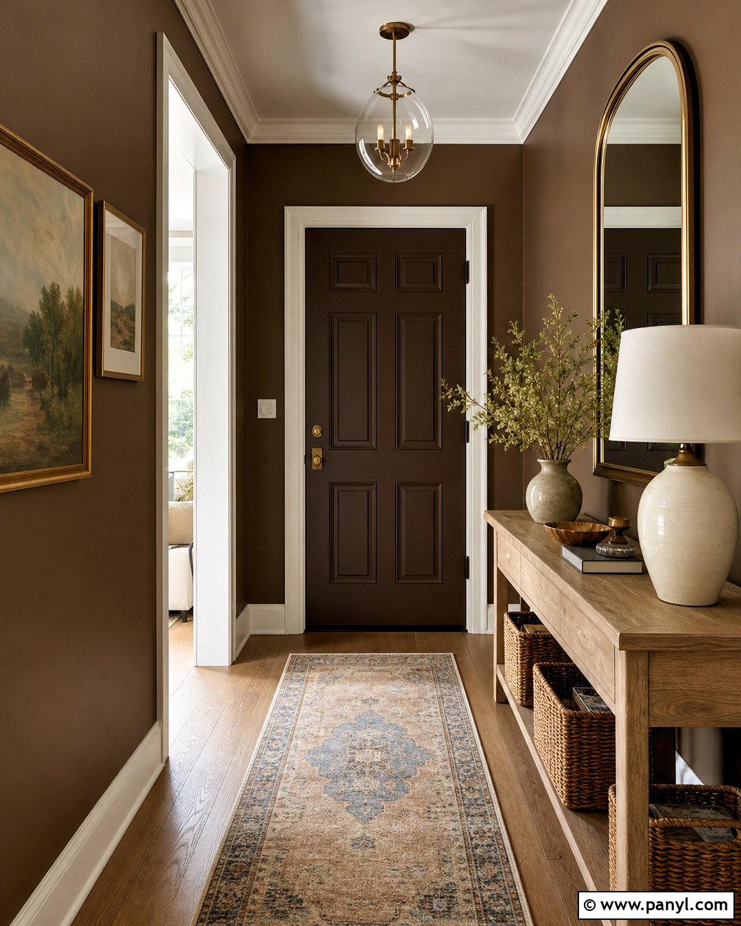 Chocolate Brown Entryway Walls - 20 entryway wall color ideas