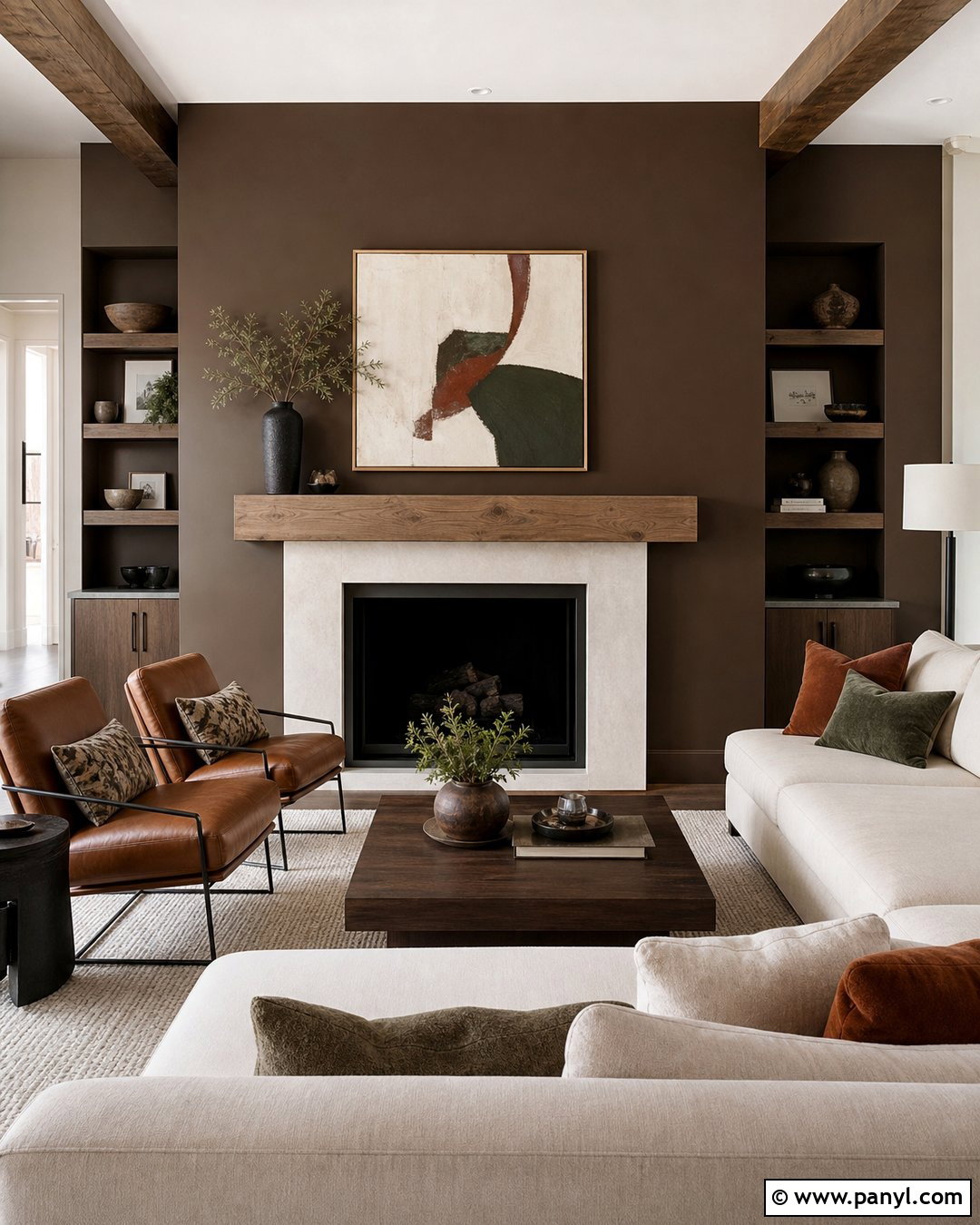 Chocolate Brown Fireplace Wall - 25 Fireplace Wall Paint Ideas