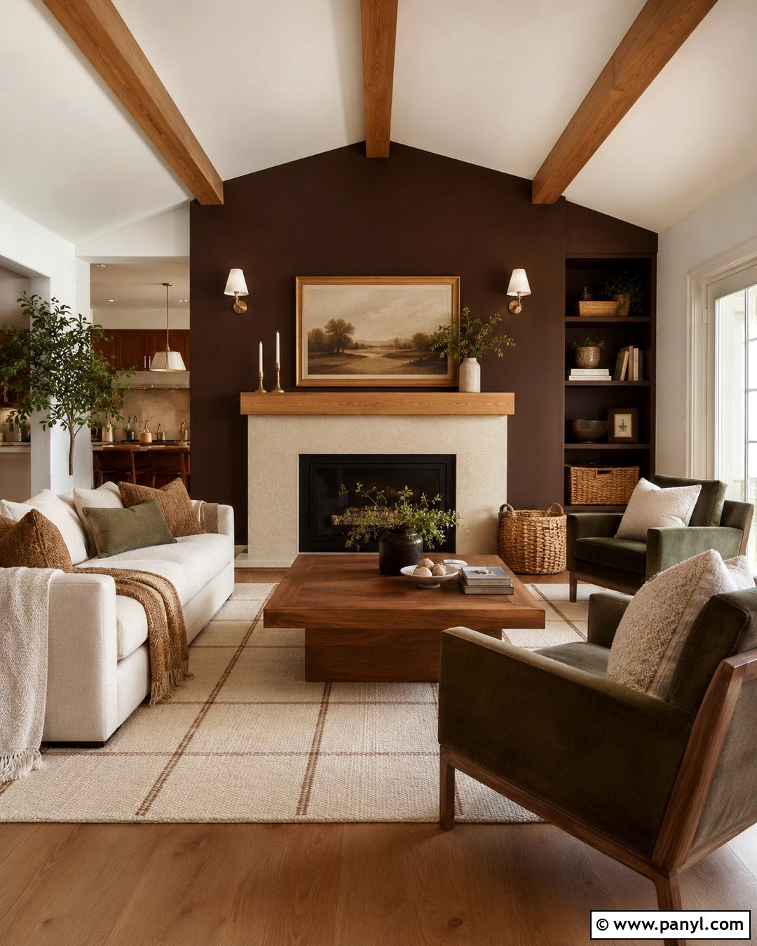Chocolate Brown Fireplace Wall - 20 Accent Color On Fireplace Wall Ideas