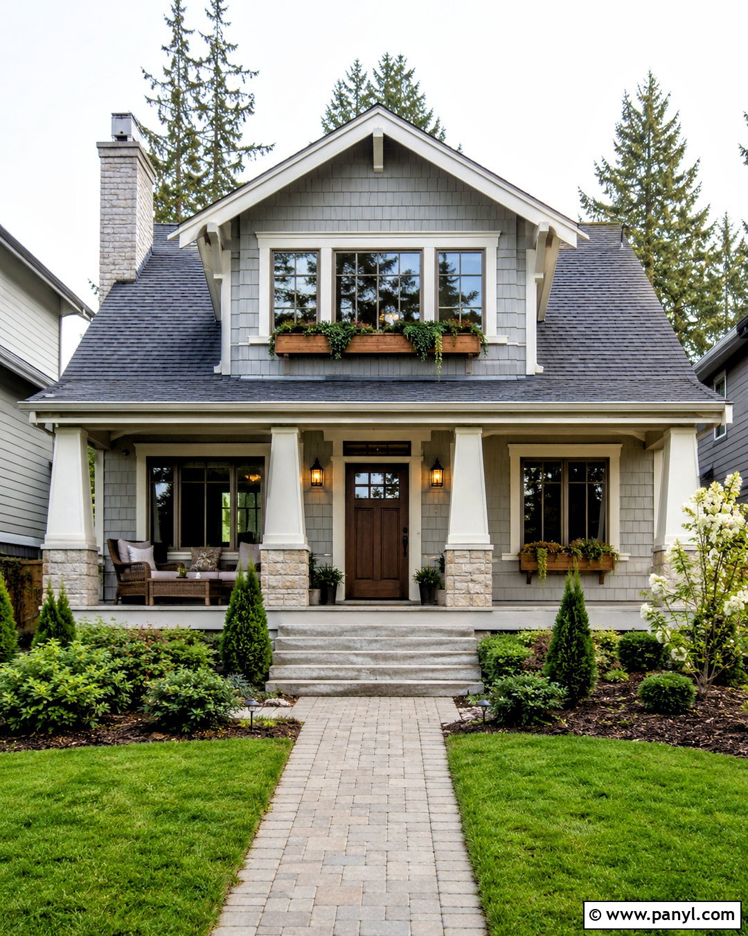 Chocolate Brown Front Door - 20 door colors for gray house ideas