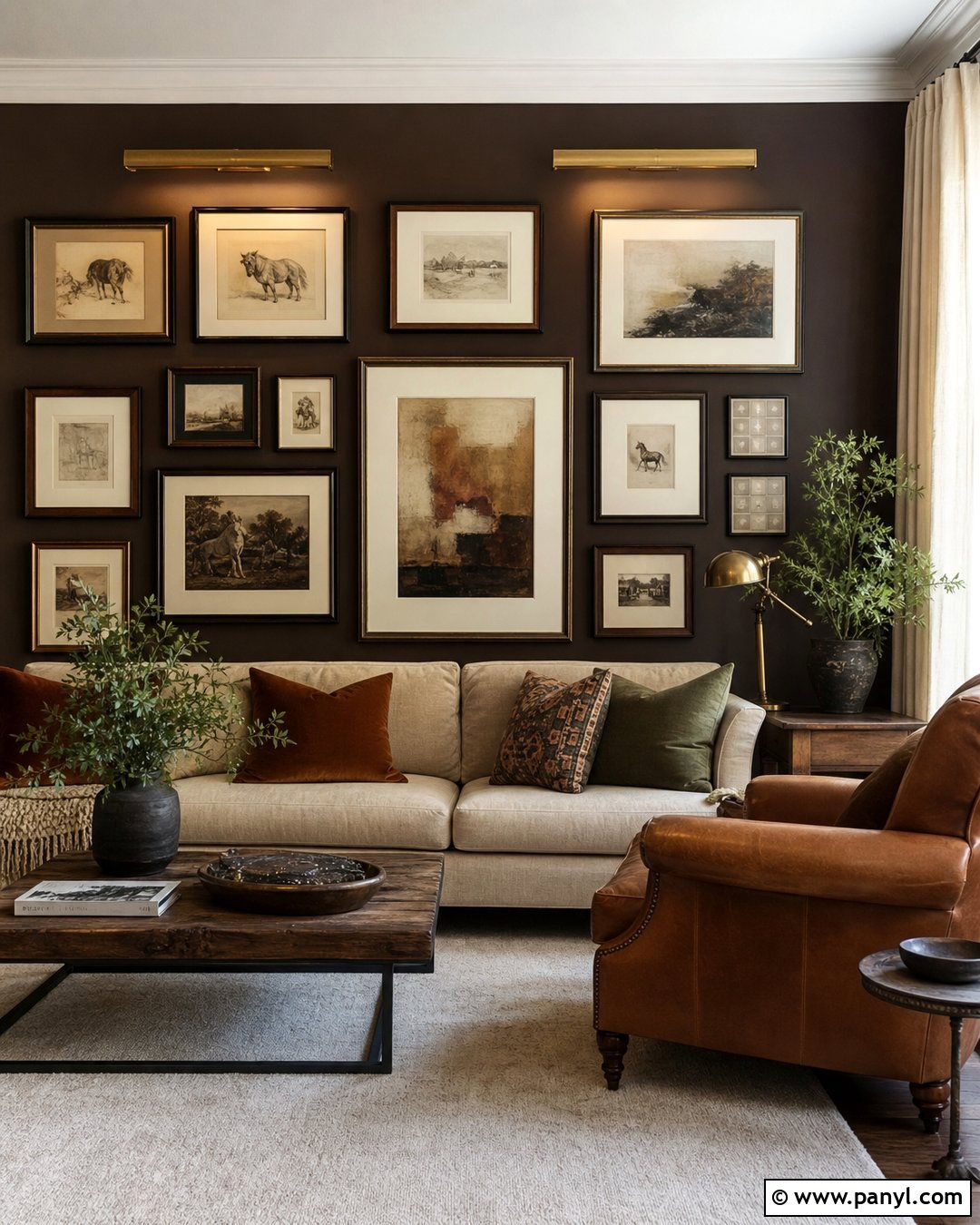 Chocolate Brown Gallery Wall - 25 Gallery Wall Colors