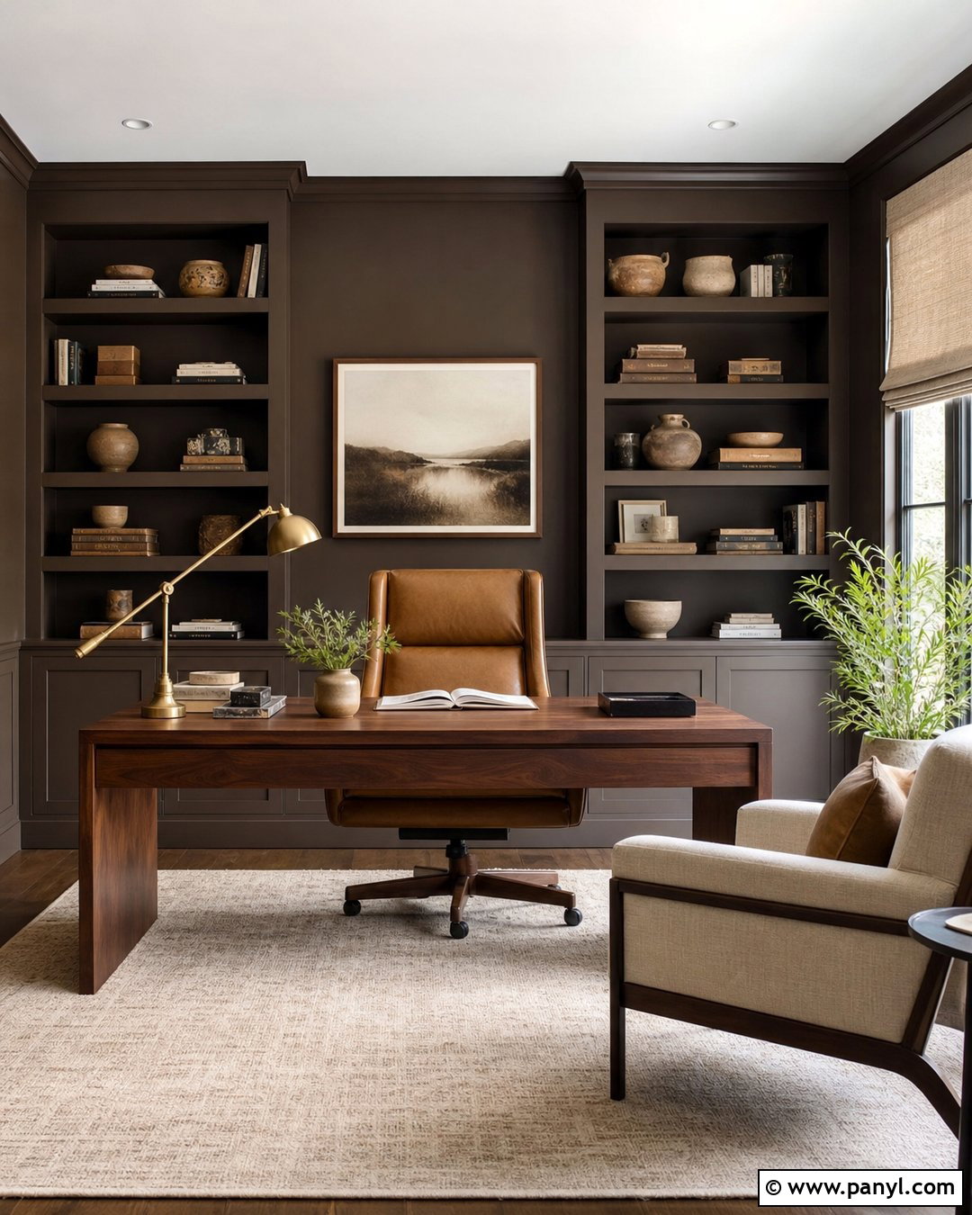 Chocolate Brown Home Office Walls - 35 Chocolate Brown Walls