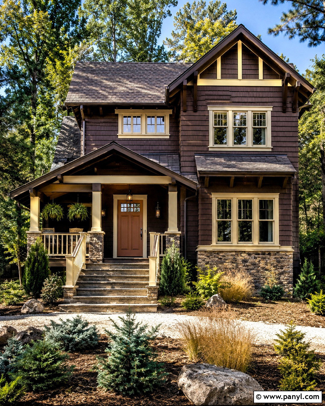 Chocolate Brown House With Cream Trim - 20 outside house colour ideas