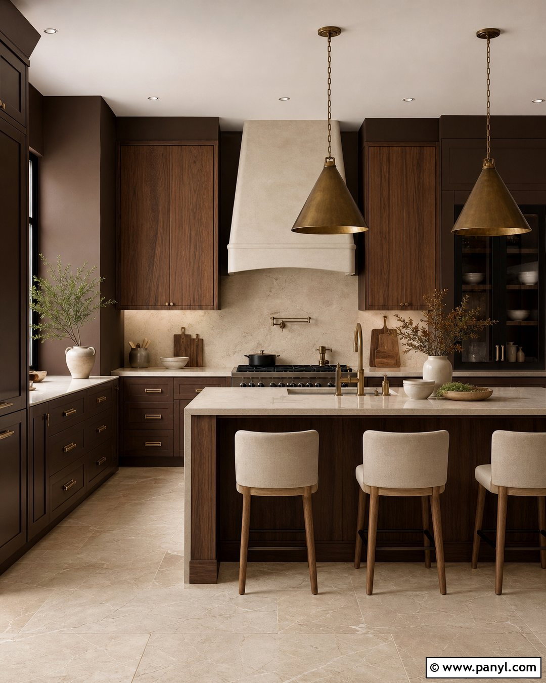 Chocolate Brown Kitchen Cabinets With Brown Walls - 20 Kitchen Cabinets Matching Wall Color Ideas