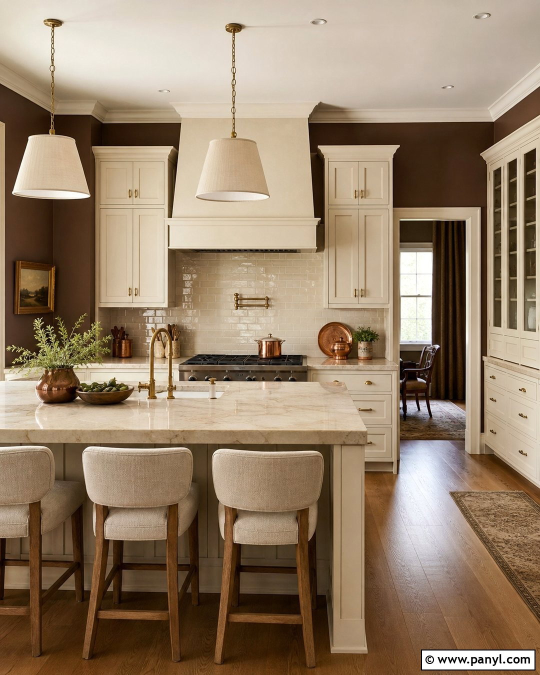 Chocolate Brown Kitchen Walls - 35 kitchen wall colors with cream cabinets