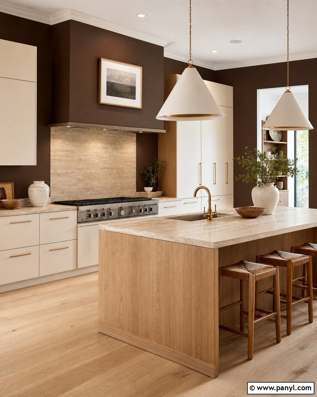 Chocolate Brown Kitchen Walls - 35 kitchen wall colours
