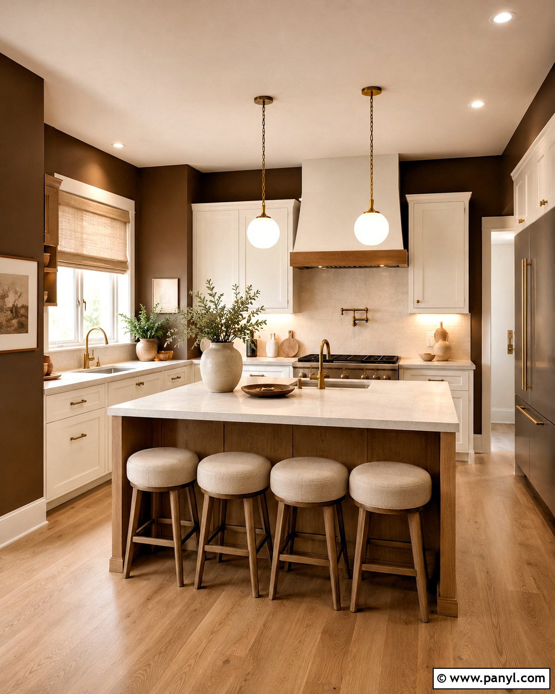 Chocolate Brown Kitchen Walls - 35 white kitchen cabinets wall color ideas
