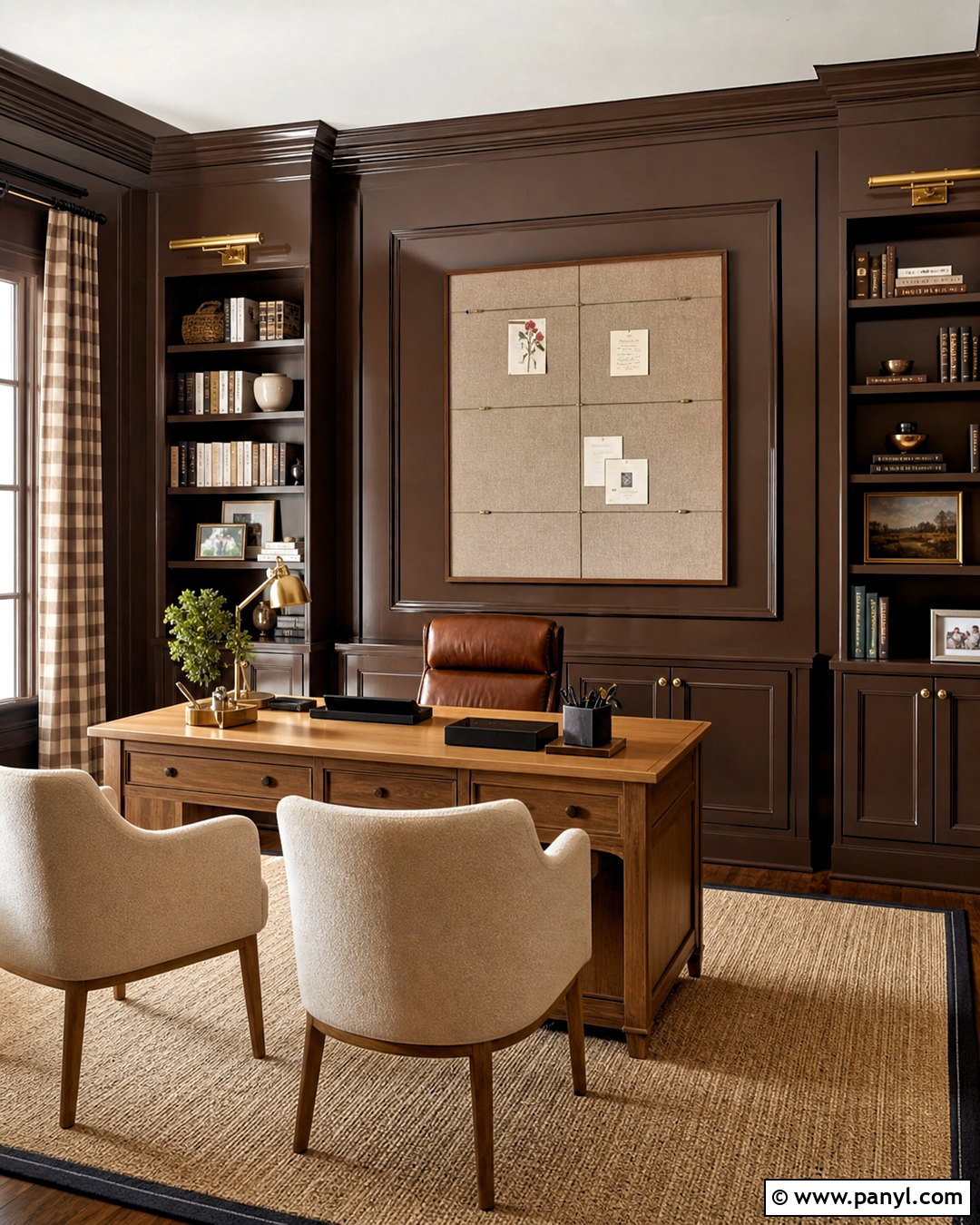 Chocolate Brown Lacquered Office Walls - 20 lacquered walls