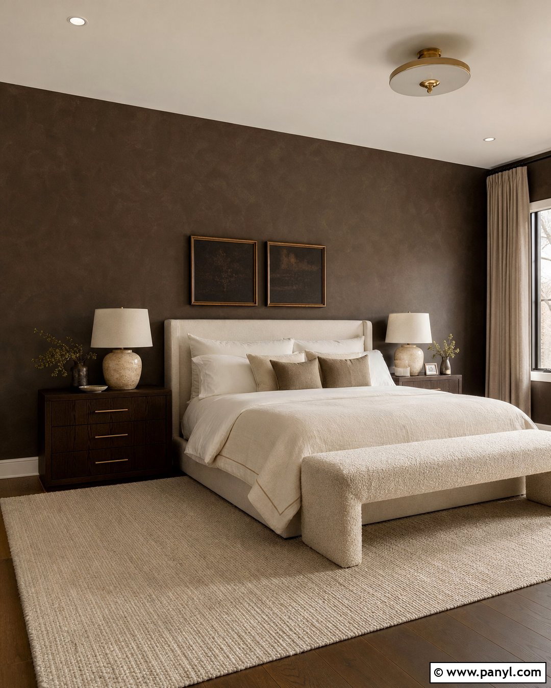 Chocolate Brown Limewash And Cream - 25 Limewash Color Combinations