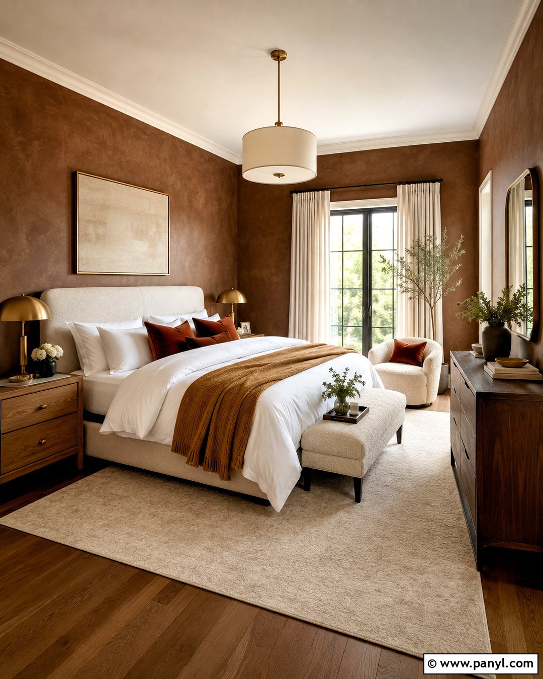Chocolate Brown Limewash Bedroom - 20 limewash paint bedroom ideas