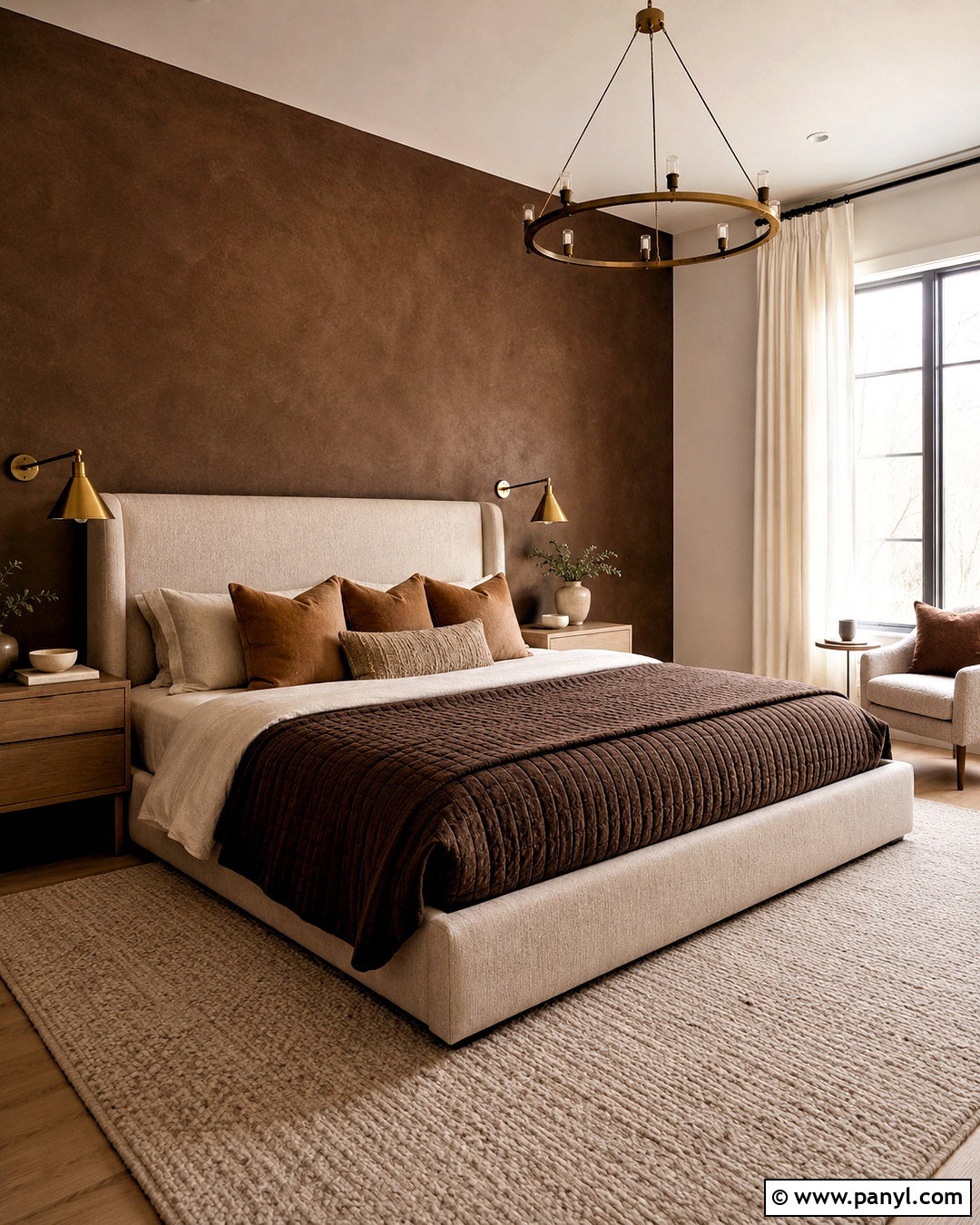 Chocolate Brown Limewash Bedroom - 20 limewash walls bedroom ideas