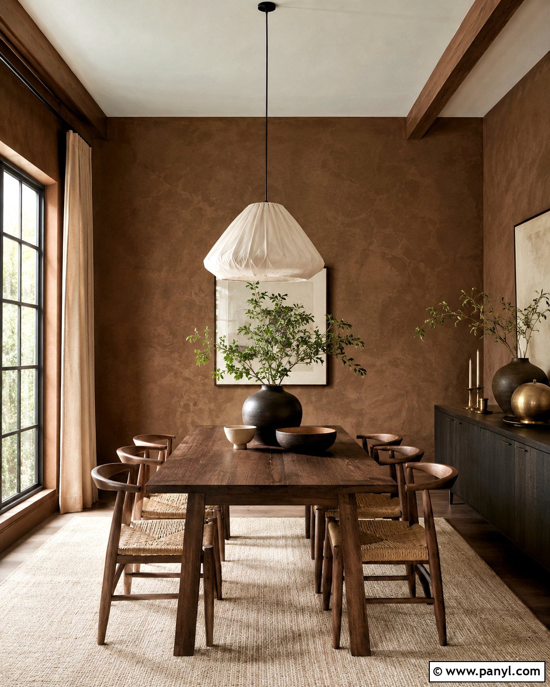 Chocolate Brown Limewash Dining Room - 20 brown limewash wall ideas