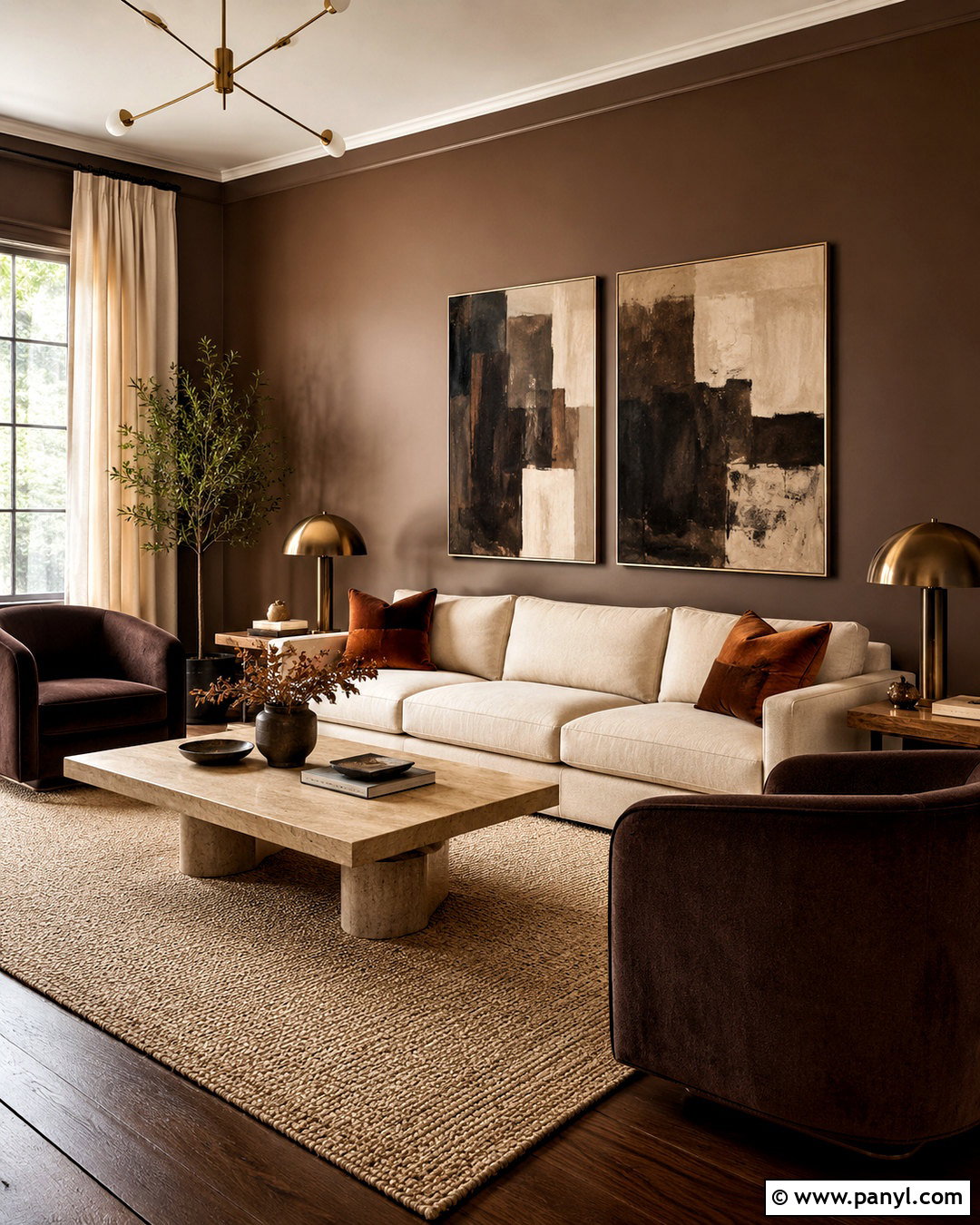 Chocolate Brown Living Room - 20 brown tones living room ideas