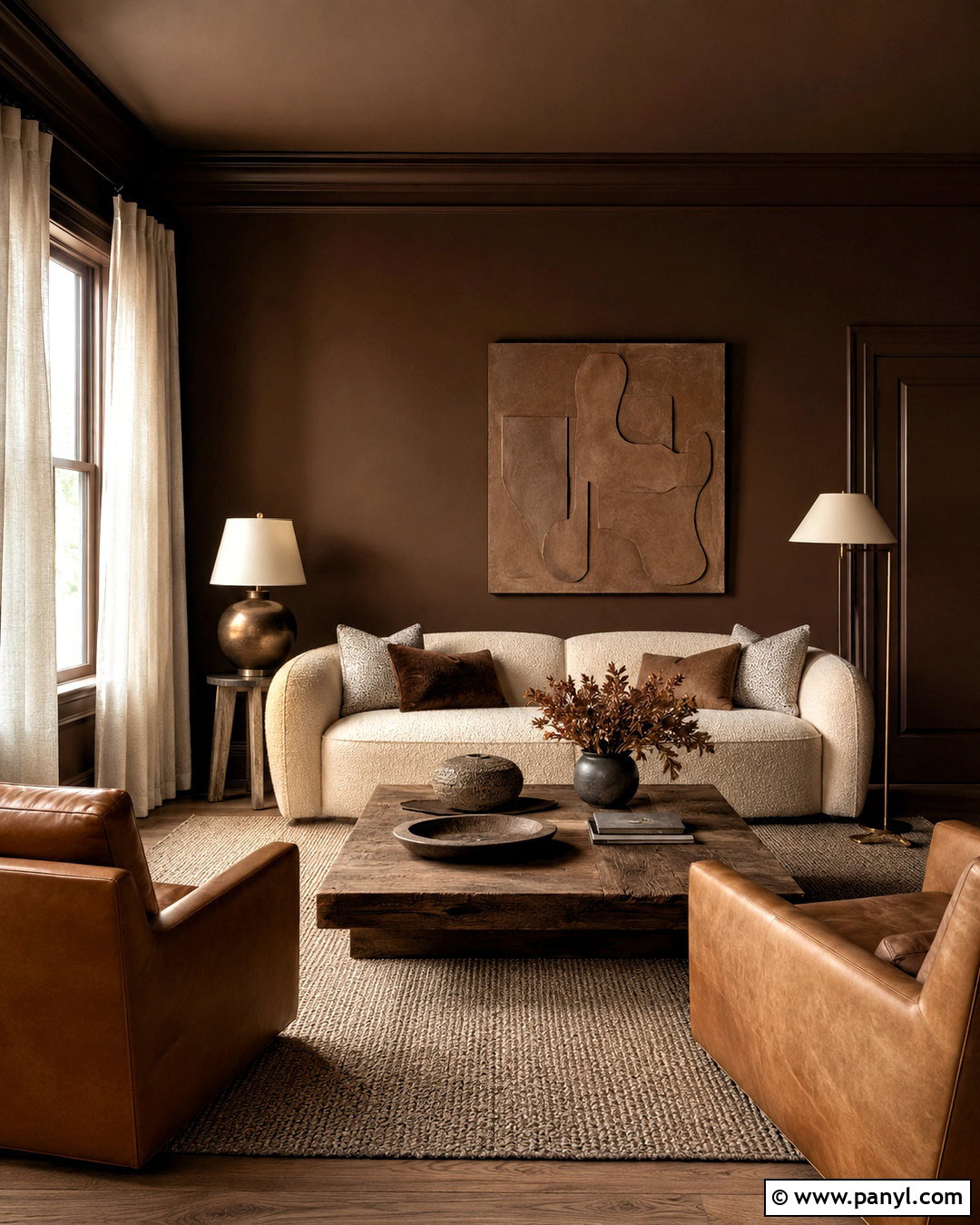 Chocolate Brown Living Room - 20 dark earthy living room ideas