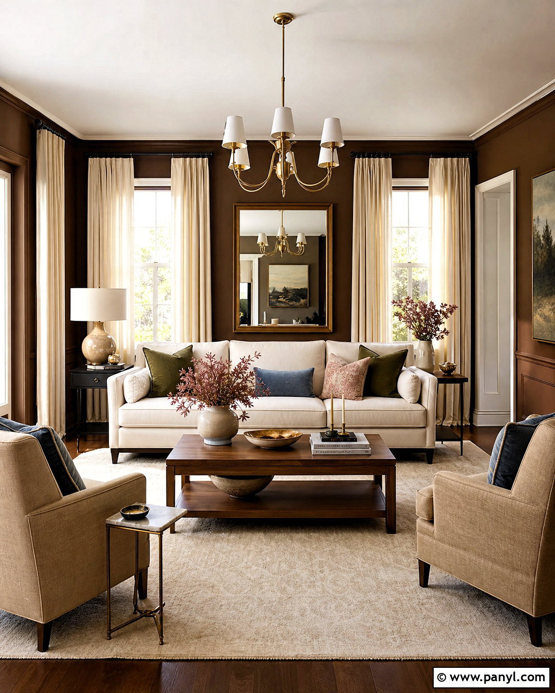 Chocolate Brown Living Room - 20 good living room colors