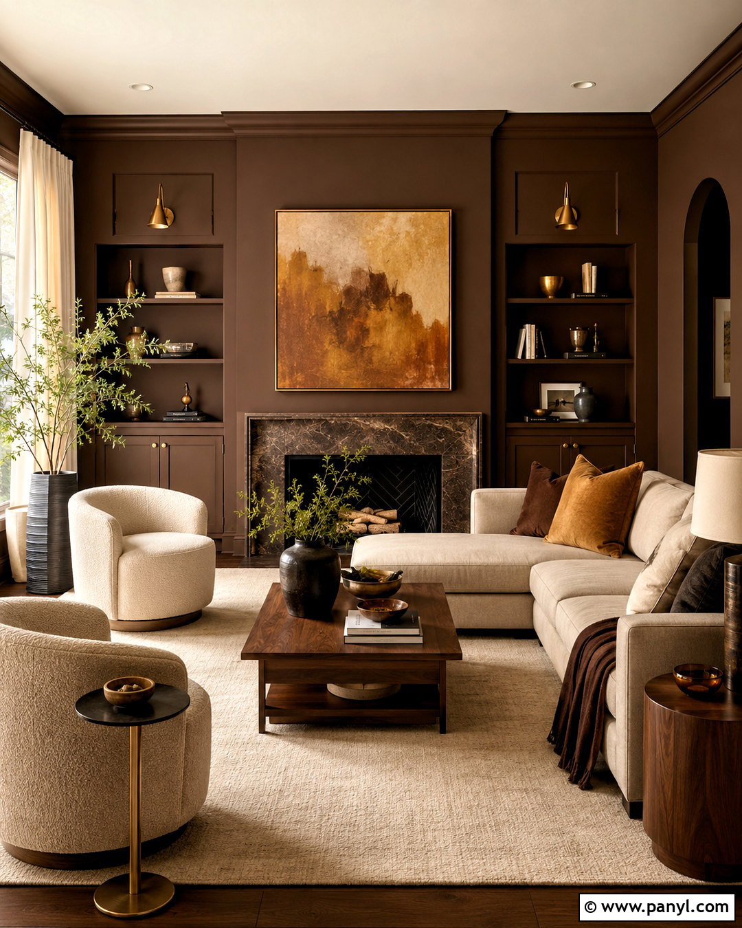 Chocolate Brown Living Room - 20 interior design living room colors